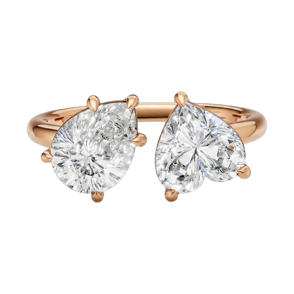 Heart & Pear Double-Stone Lab-Grown Diamond Ring