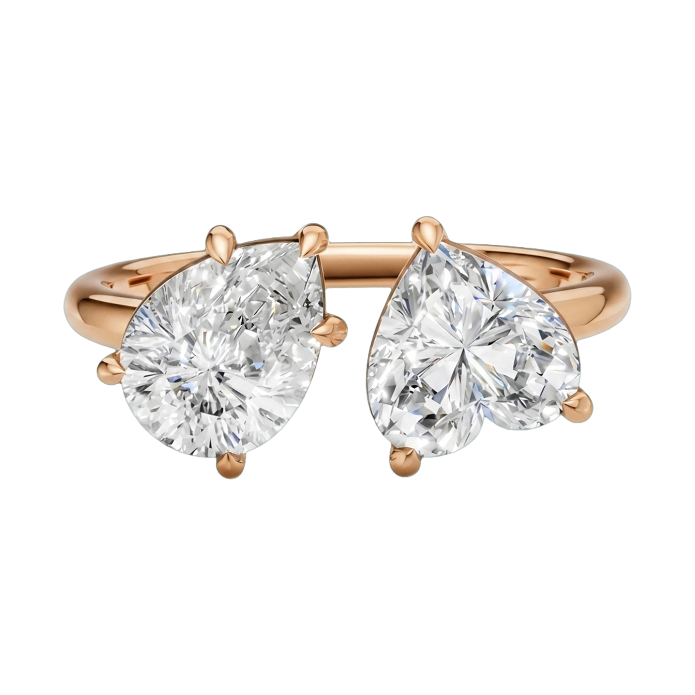 Heart & Pear Double-Stone Lab-Grown Diamond Ring