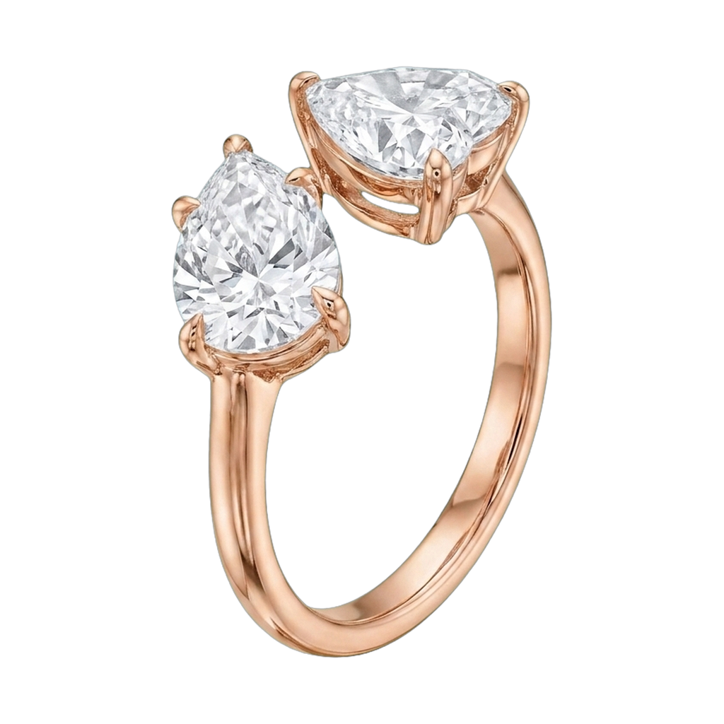Heart & Pear Double-Stone Lab-Grown Diamond Ring