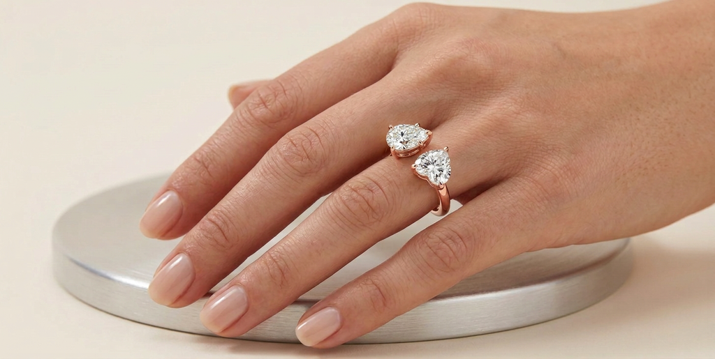 Heart & Pear Double-Stone Lab-Grown Diamond Ring