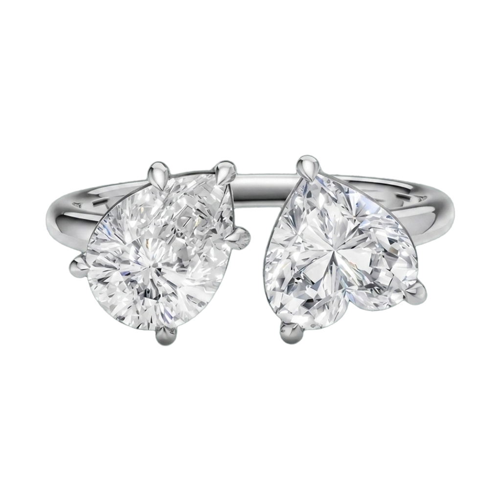Heart & Pear Double-Stone Lab-Grown Diamond Ring