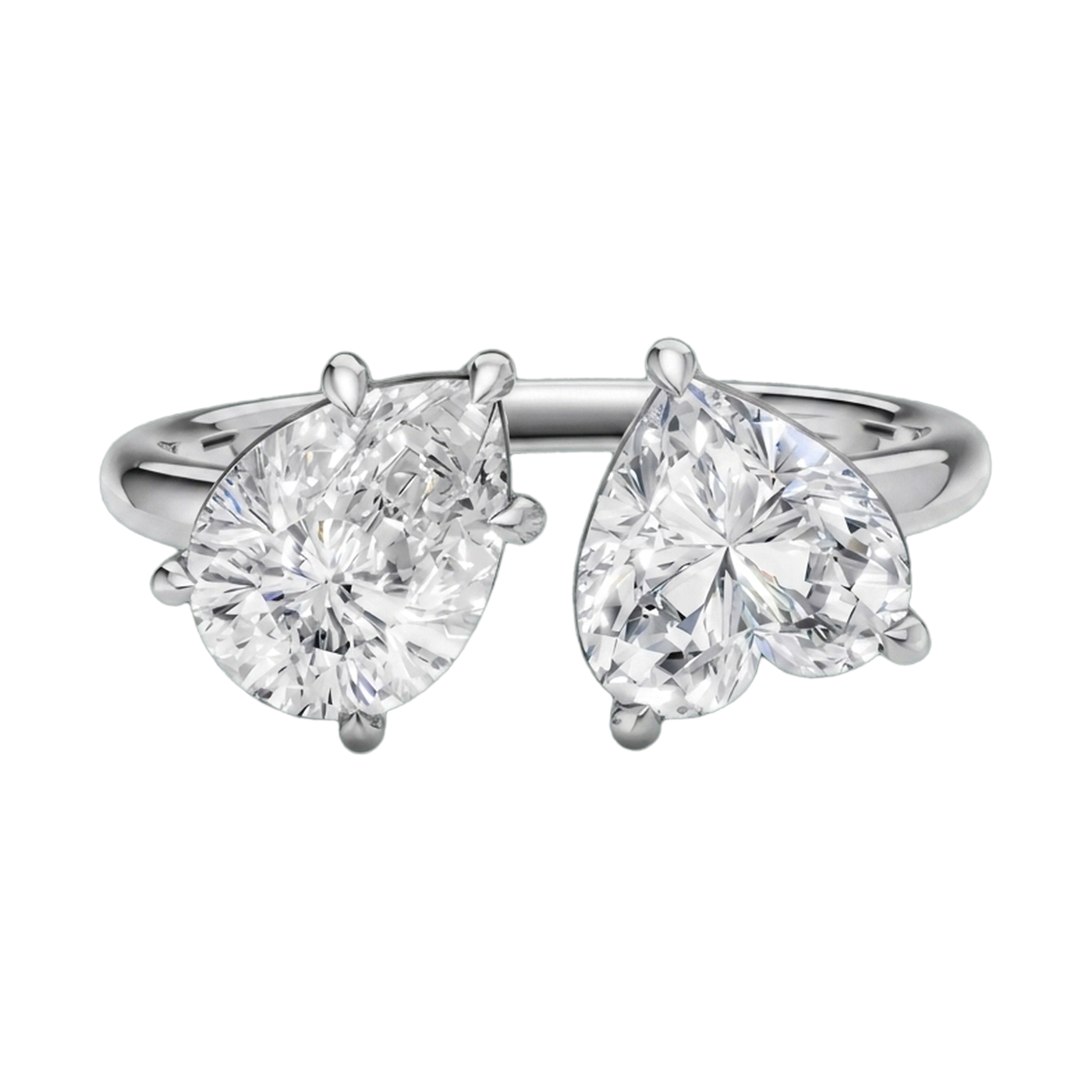 Heart & Pear Double-Stone Lab-Grown Diamond Ring