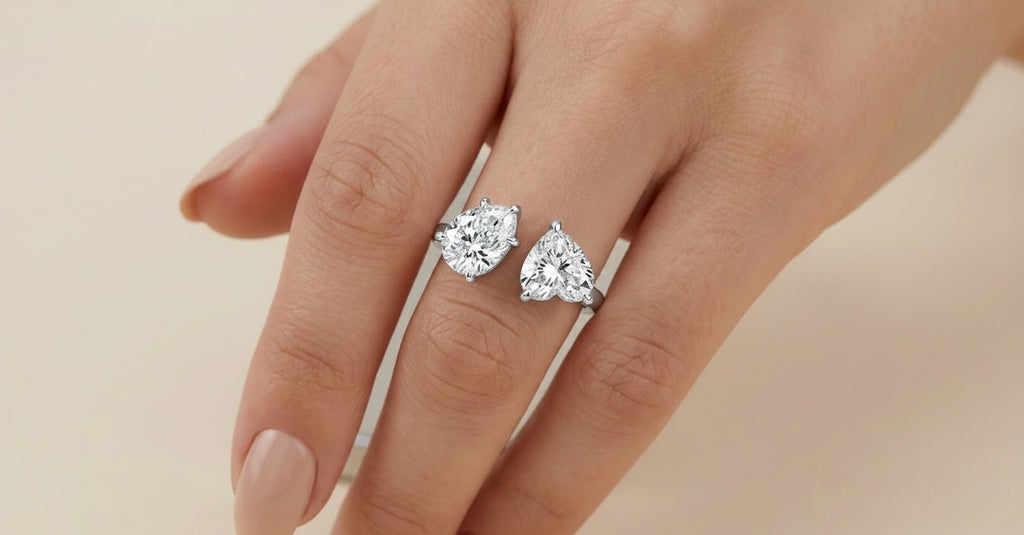 Heart & Pear Double-Stone Lab-Grown Diamond Ring
