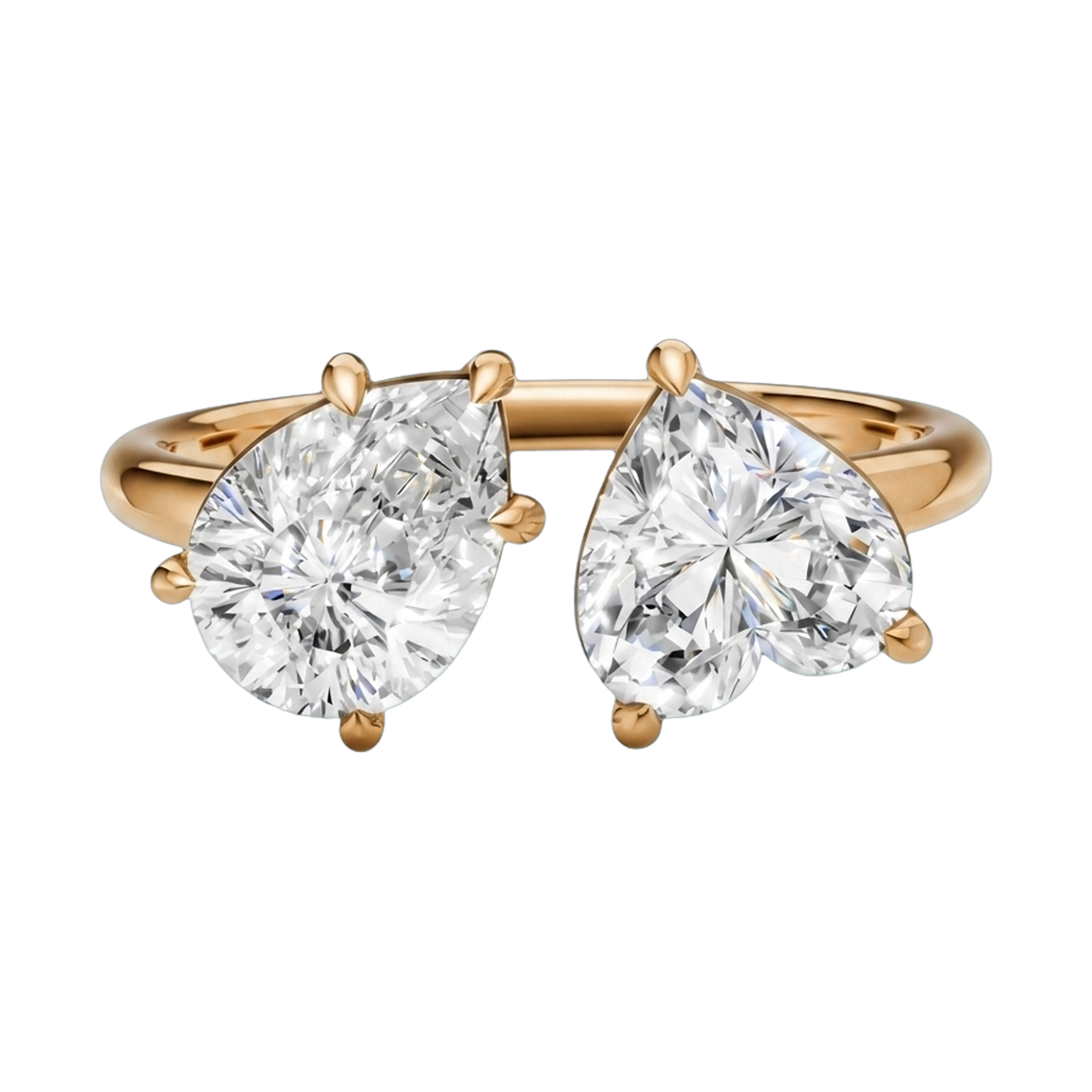 Heart & Pear Double-Stone Lab-Grown Diamond Ring