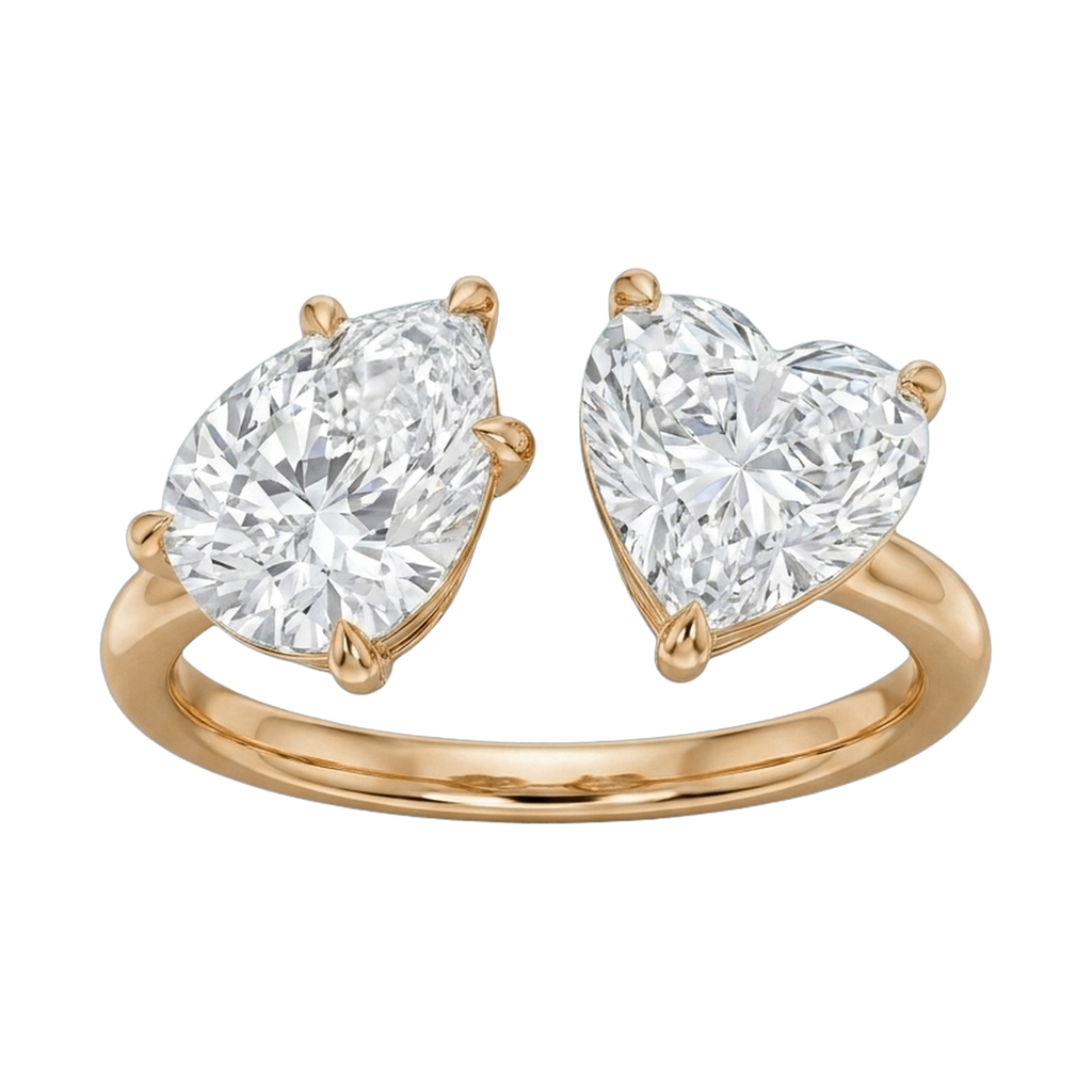 Heart & Pear Double-Stone Lab-Grown Diamond Ring