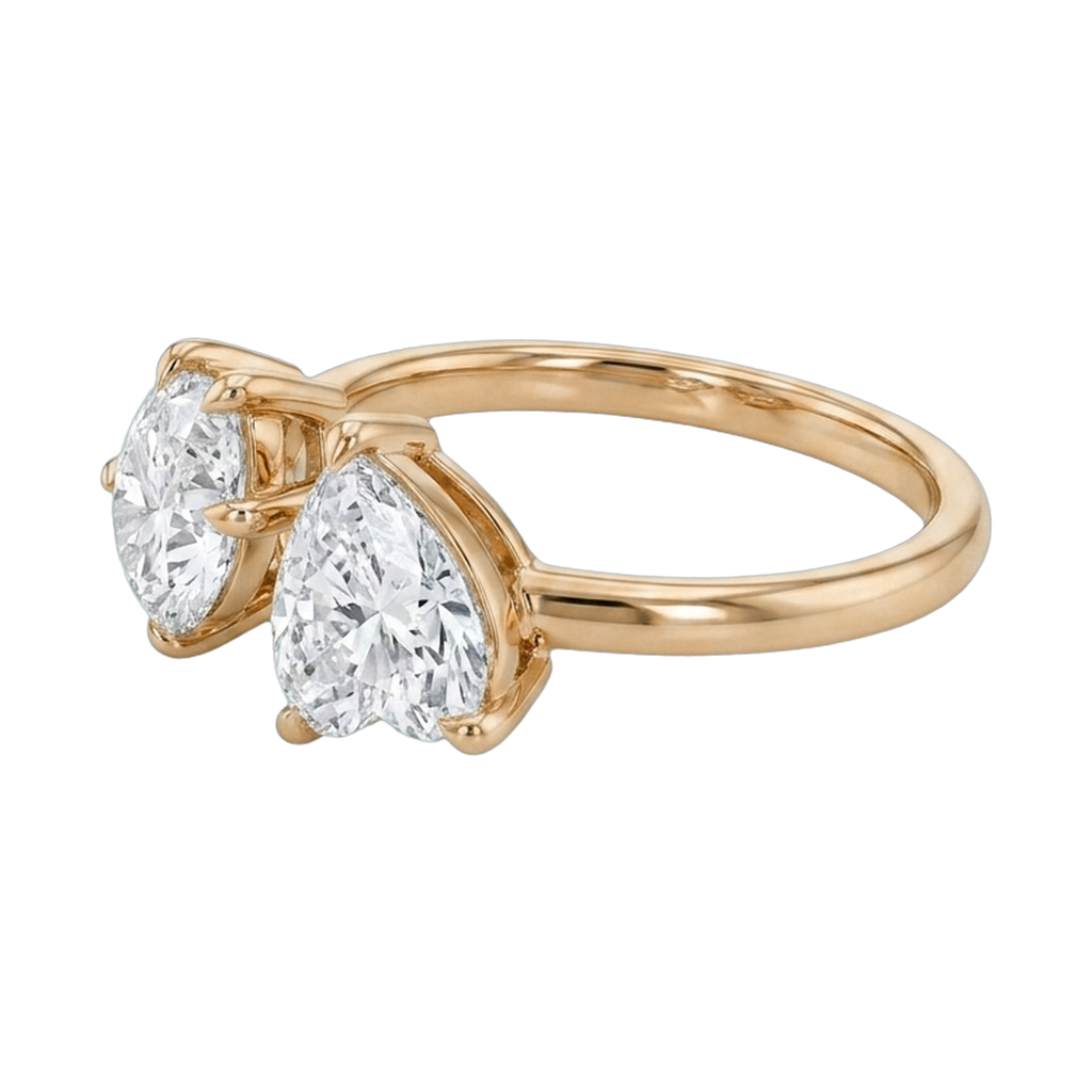 Heart & Pear Double-Stone Lab-Grown Diamond Ring