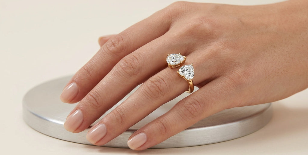 Heart & Pear Double-Stone Lab-Grown Diamond Ring