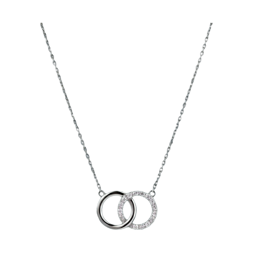 Interlocking Circle Lab-Grown Diamond Pendant Necklace