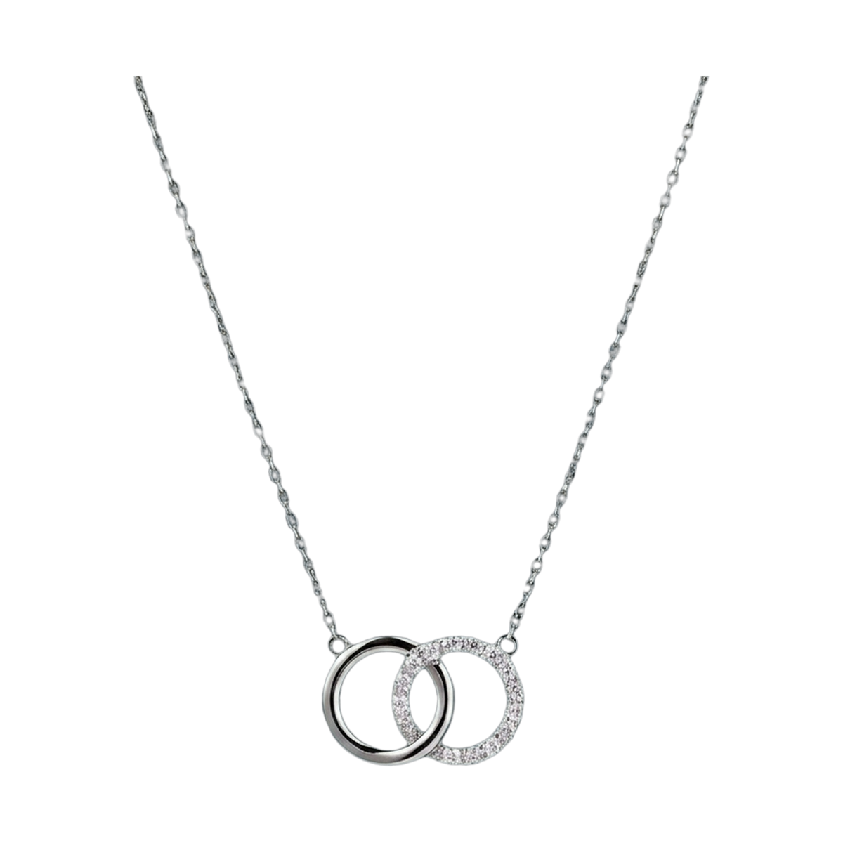 Interlocking Circle Lab-Grown Diamond Pendant Necklace