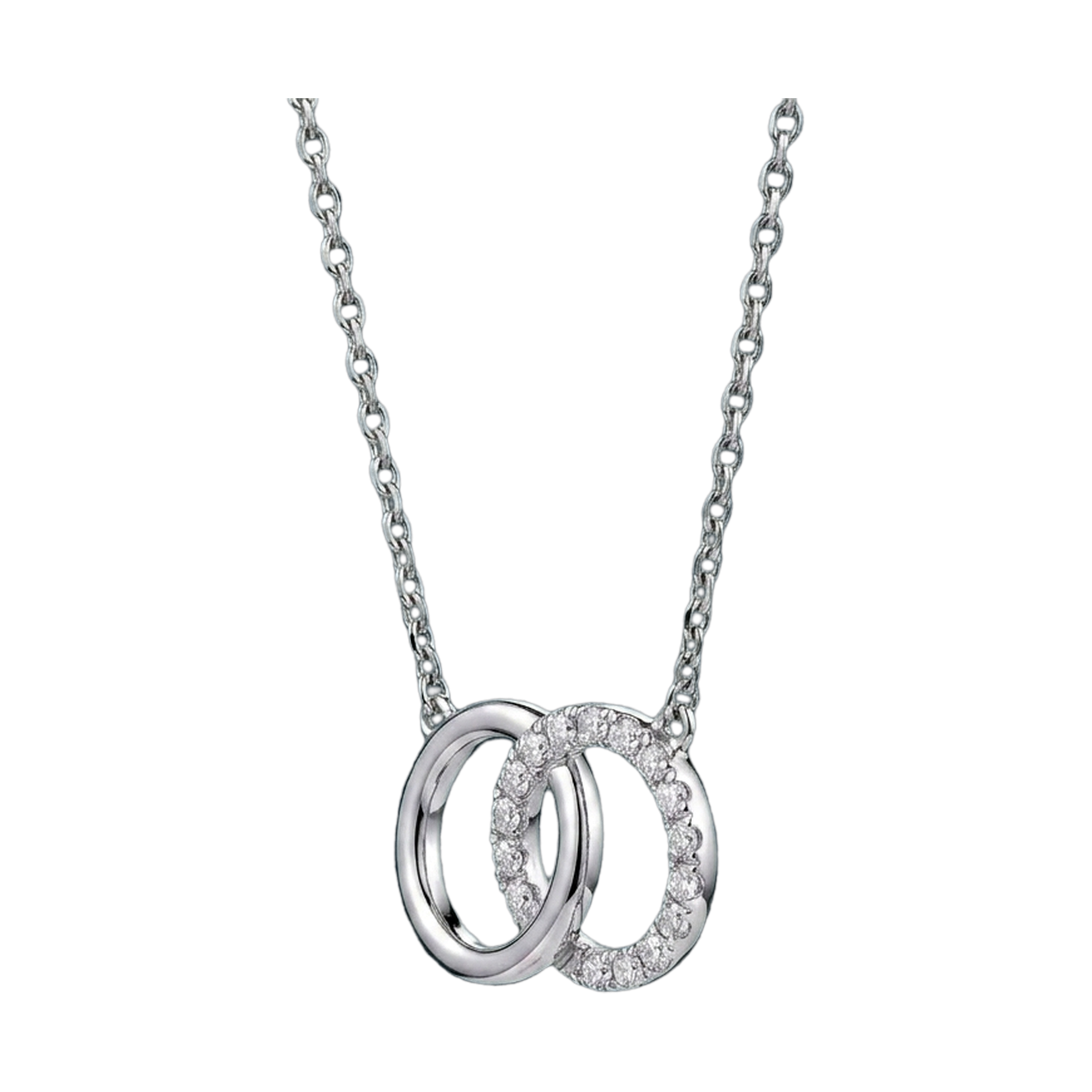 Interlocking Circle Lab-Grown Diamond Pendant Necklace