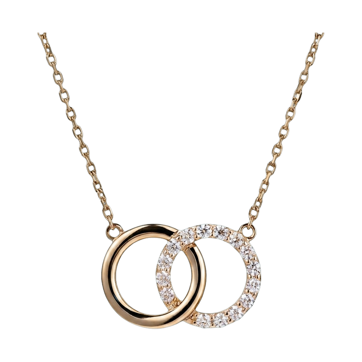 Interlocking Circle Lab-Grown Diamond Pendant Necklace