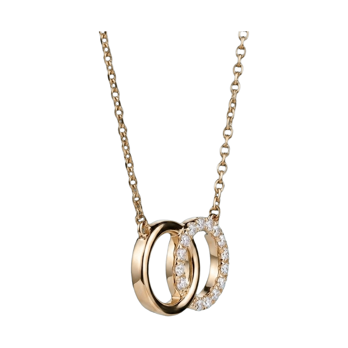 Interlocking Circle Lab-Grown Diamond Pendant Necklace