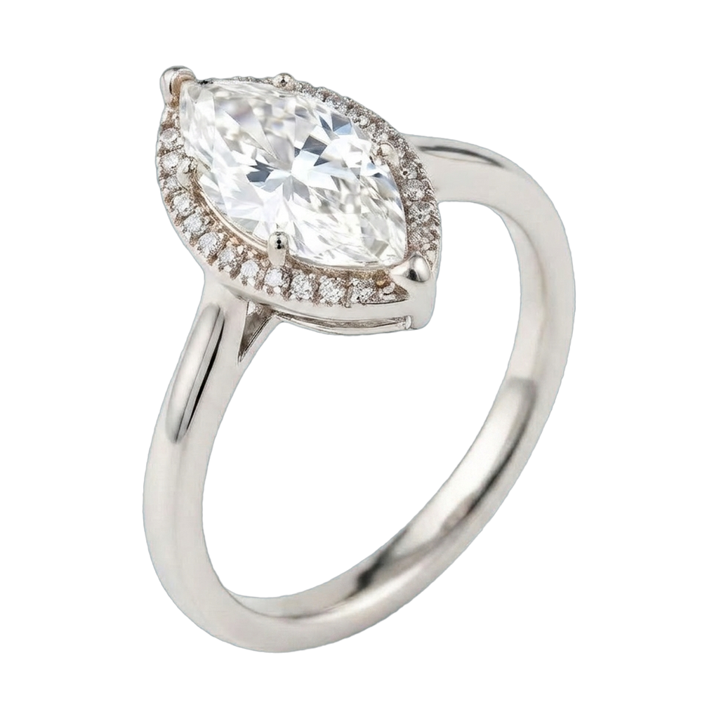 Marquise Halo Lab-Grown Diamond Ring