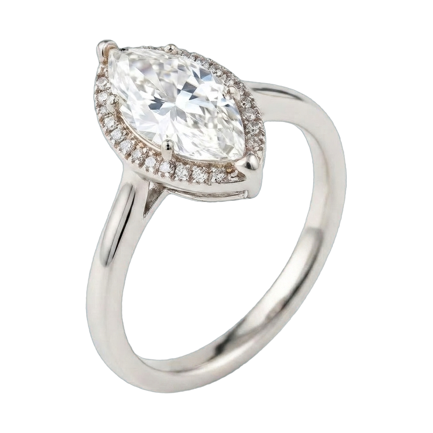 Marquise Halo Lab-Grown Diamond Ring