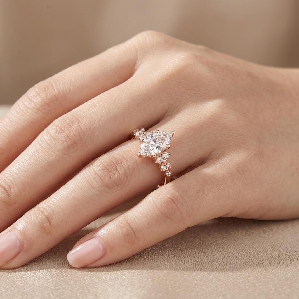 Marquise Halo Lab-Grown Diamond Ring
