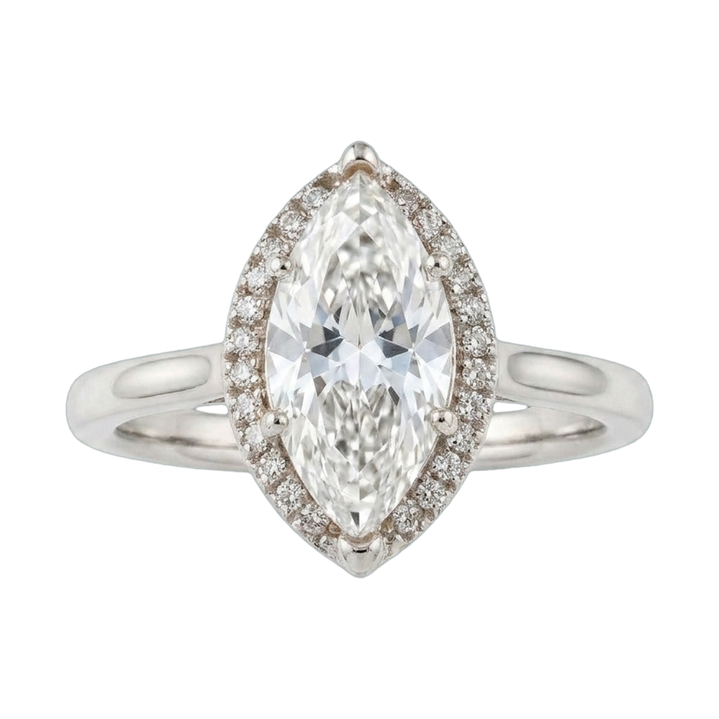 Marquise Halo Lab-Grown Diamond Ring