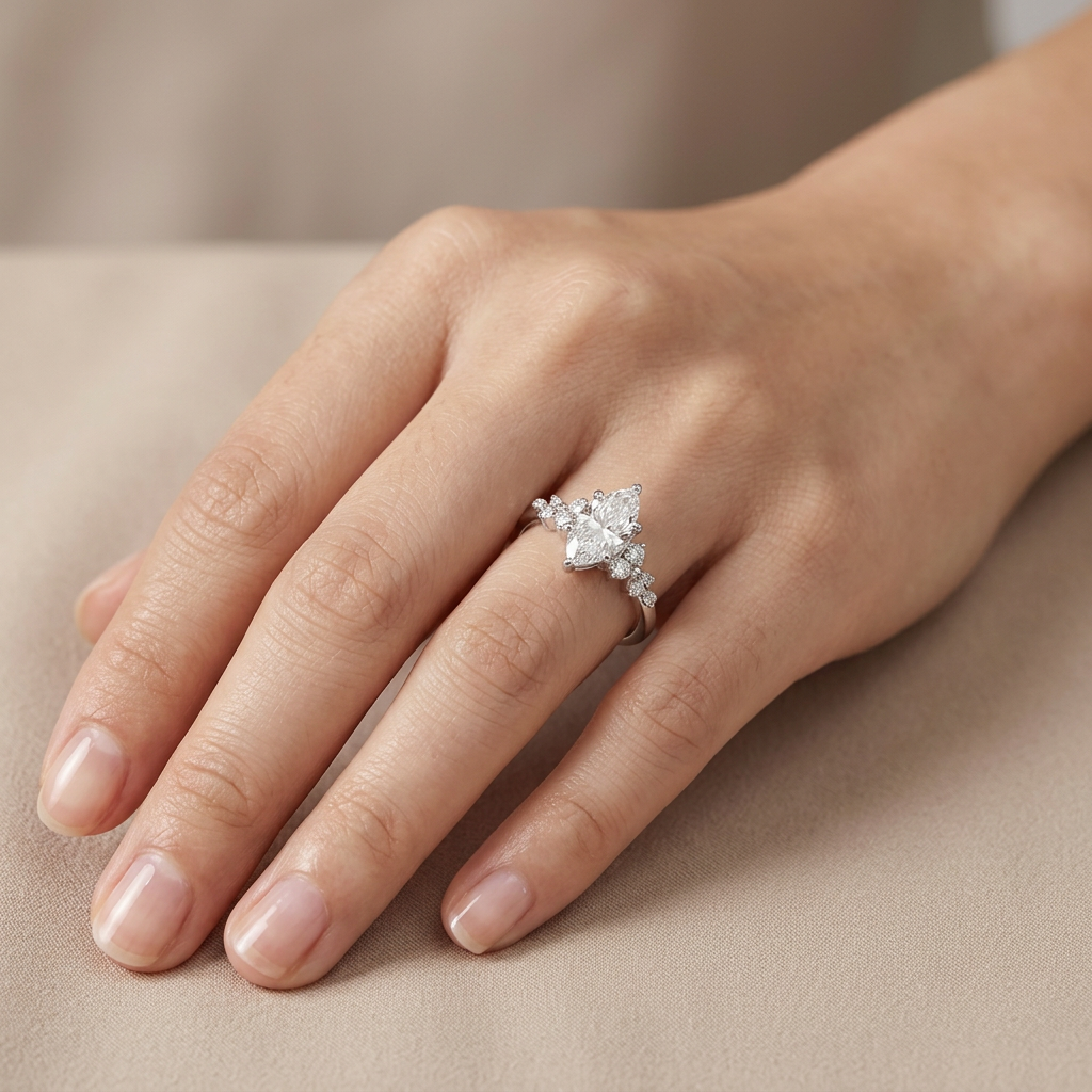 Marquise Halo Lab-Grown Diamond Ring