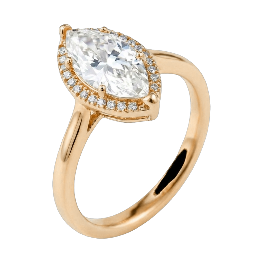 Marquise Halo Lab-Grown Diamond Ring