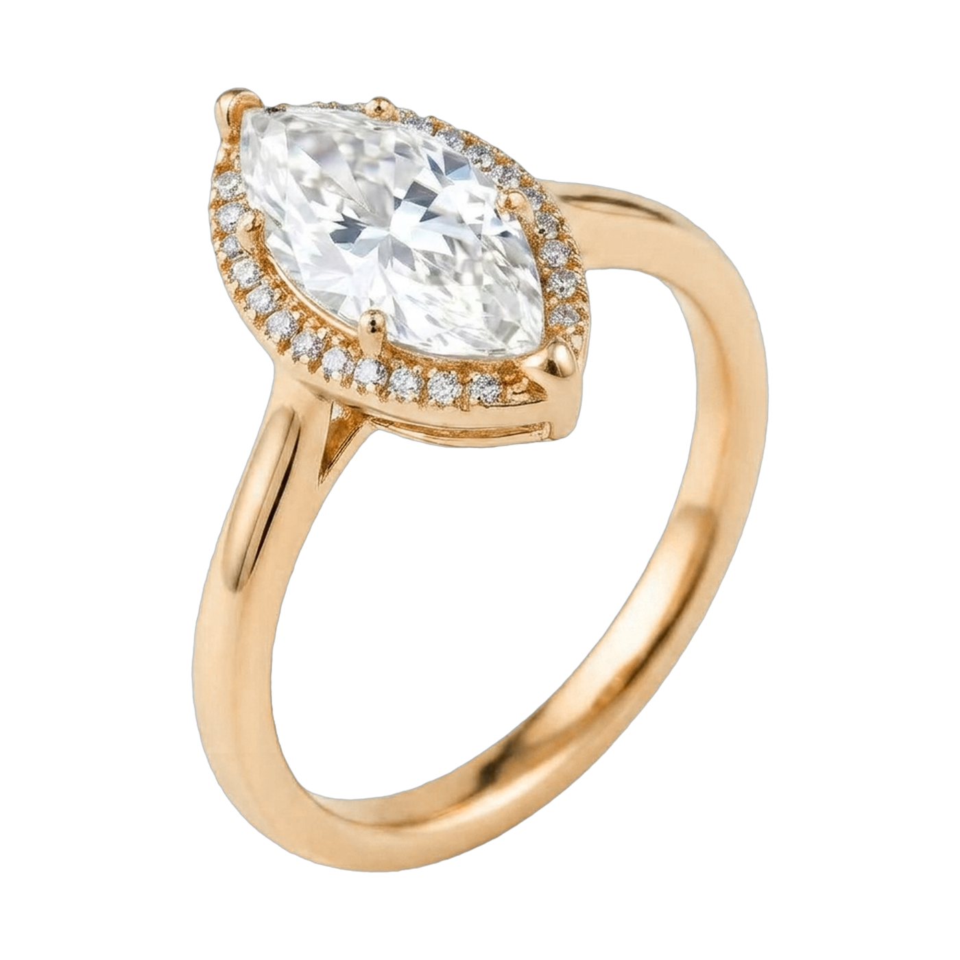 Marquise Halo Lab-Grown Diamond Ring