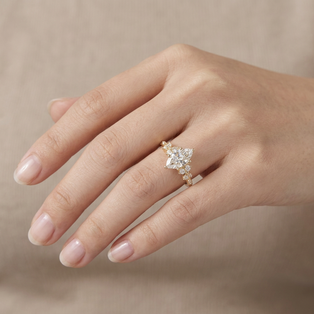 Marquise Halo Lab-Grown Diamond Ring