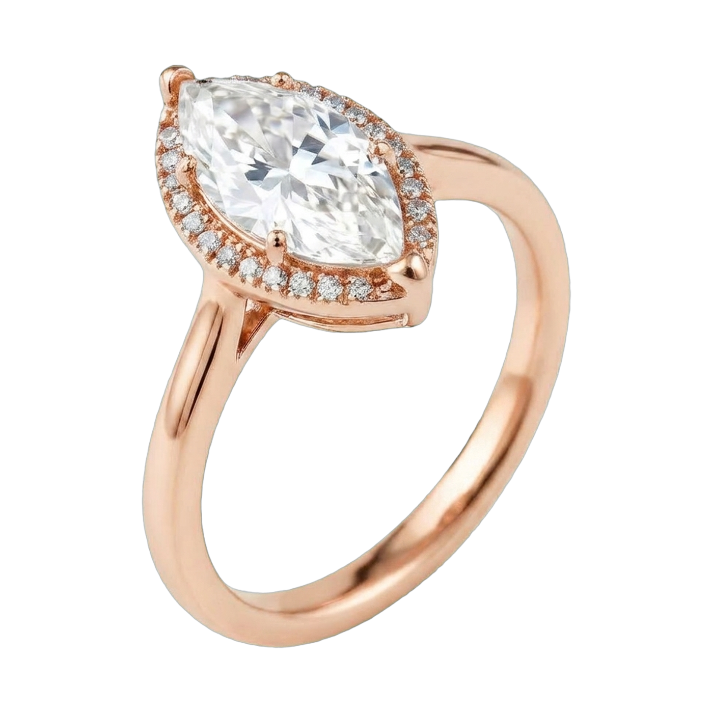Marquise Halo Lab-Grown Diamond Ring