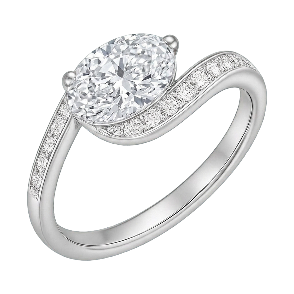 Marquise Twist-Shank Lab-Grown Diamond Ring