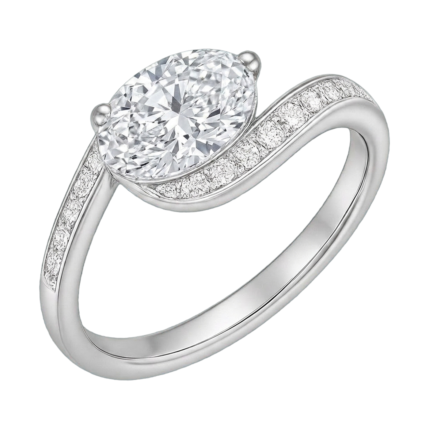 Marquise Twist-Shank Lab-Grown Diamond Ring