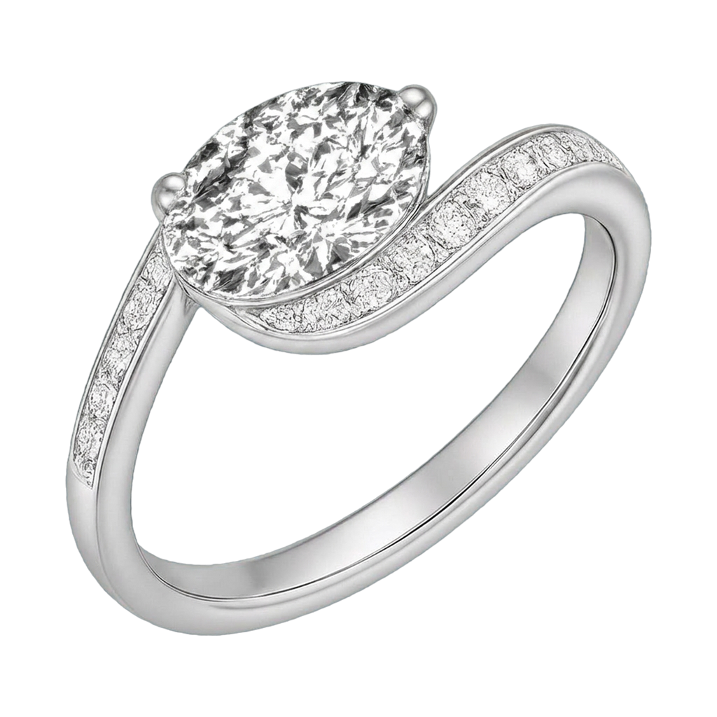 Marquise Twist-Shank Lab-Grown Diamond Ring