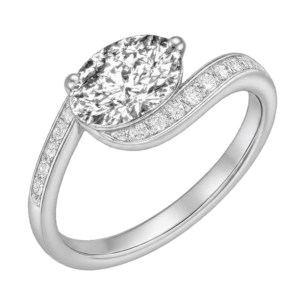 Marquise Twist-Shank Lab-Grown Diamond Ring