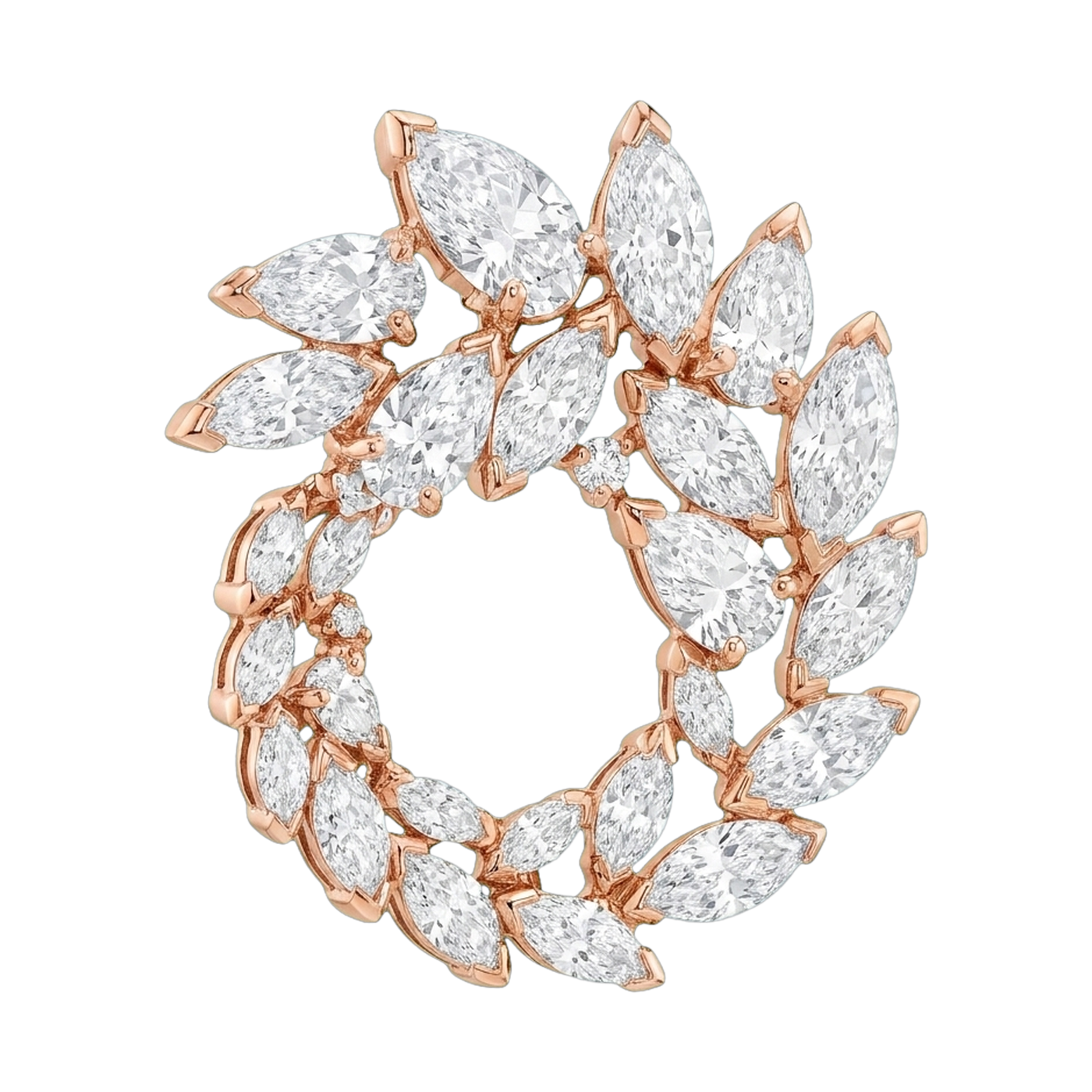 Mesmera Lab-Grown Diamond Marquise Hoop Earrings, Rhodium Plated