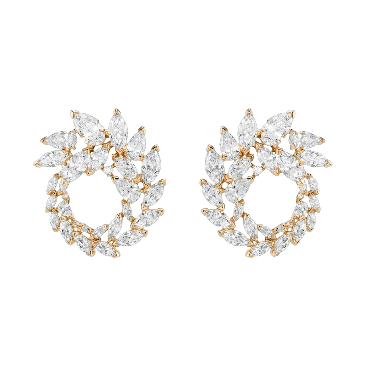 Mesmera Lab-Grown Diamond Marquise Hoop Earrings, Rhodium Plated