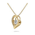 Open Heart Pendant Necklace yellow gold