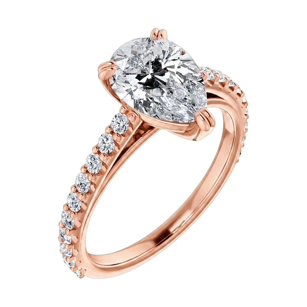Pear Lab-Grown Diamond Pavé Ring