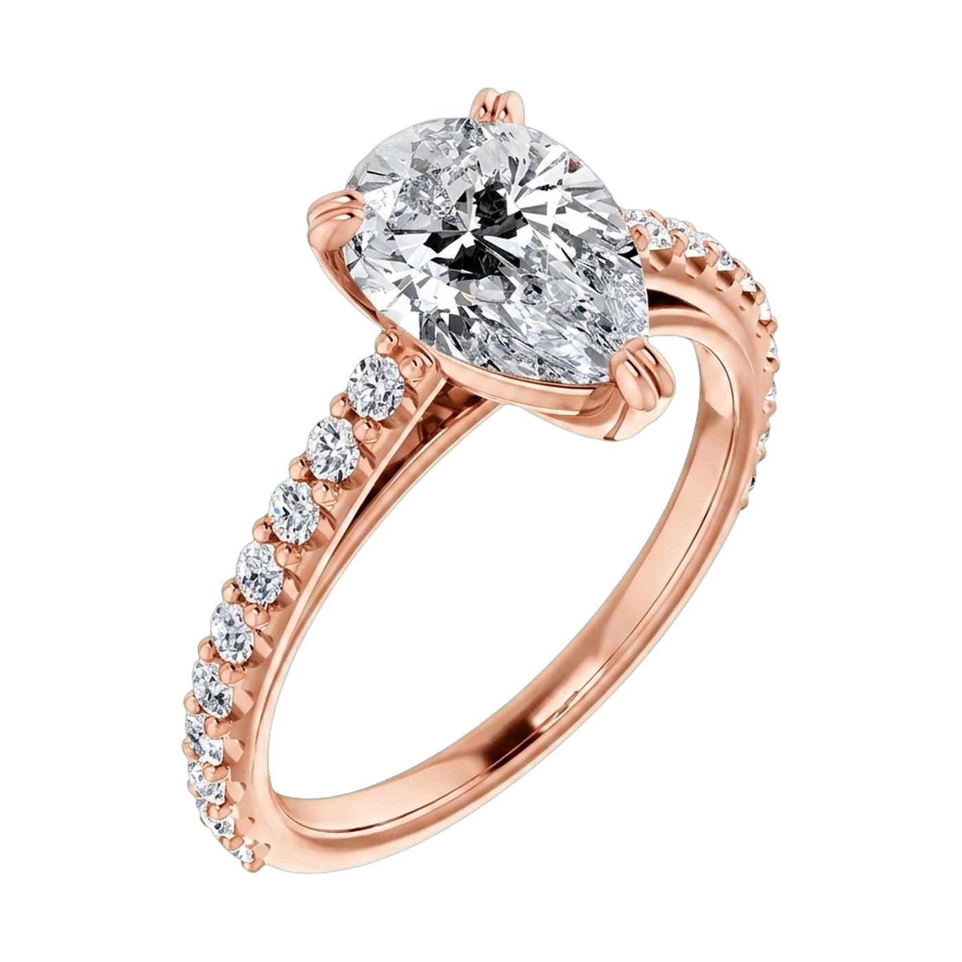 Pear Lab-Grown Diamond Pavé Ring