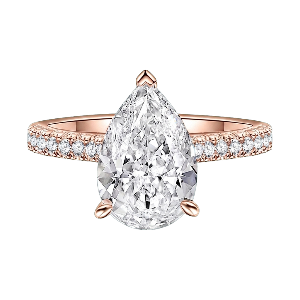 Pear Lab-Grown Diamond Pavé Ring