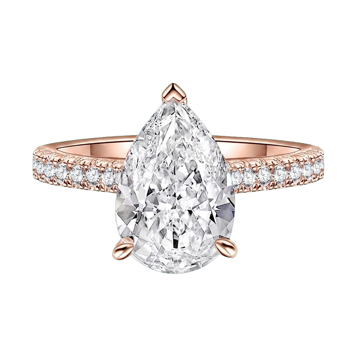 Pear Lab-Grown Diamond Pavé Ring