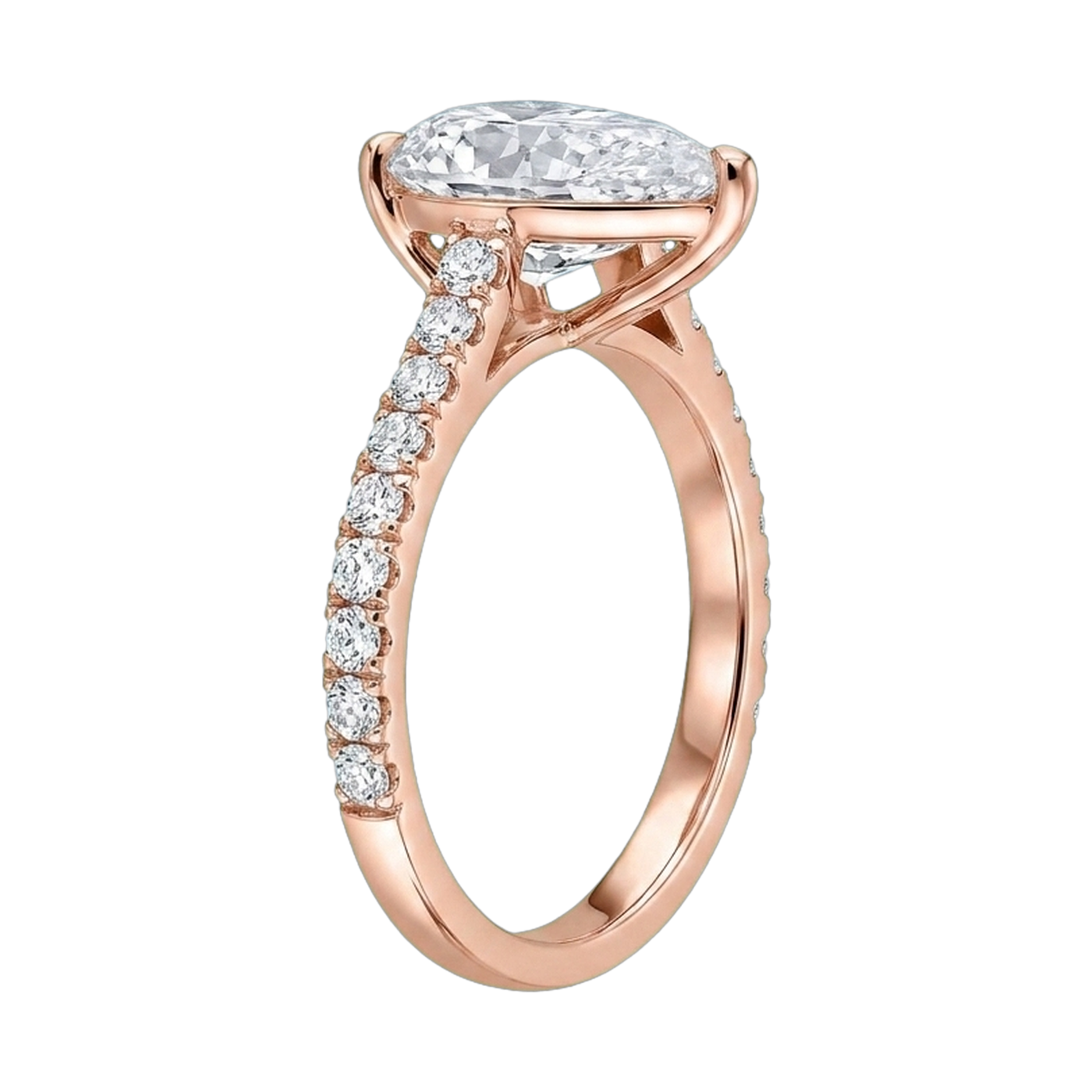 Pear Lab-Grown Diamond Pavé Ring
