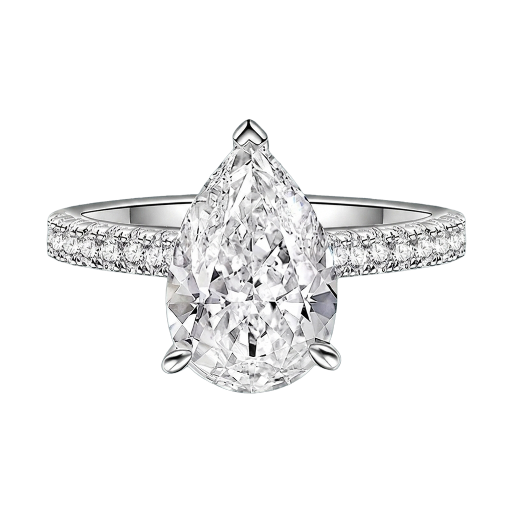 Pear Lab-Grown Diamond Pavé Ring