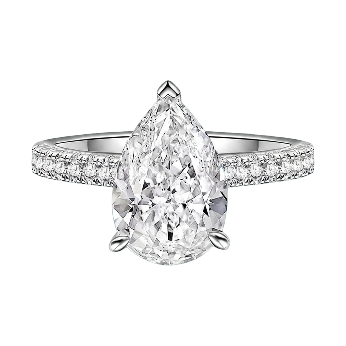 Pear Lab-Grown Diamond Pavé Ring