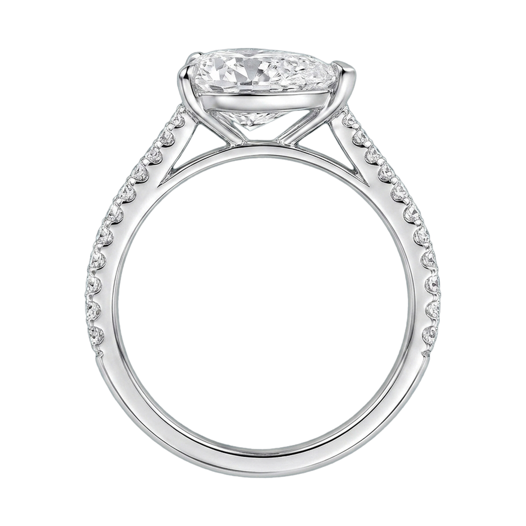 Pear Lab-Grown Diamond Pavé Ring