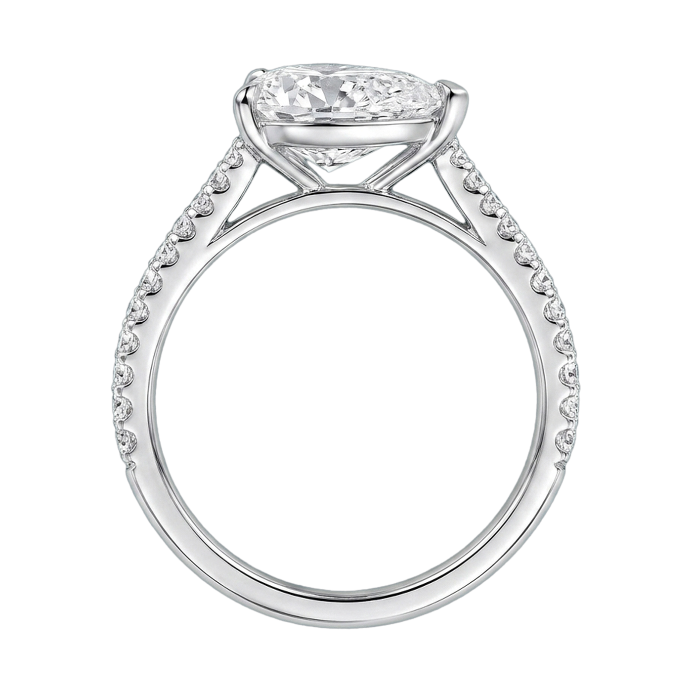 Pear Lab-Grown Diamond Pavé Ring