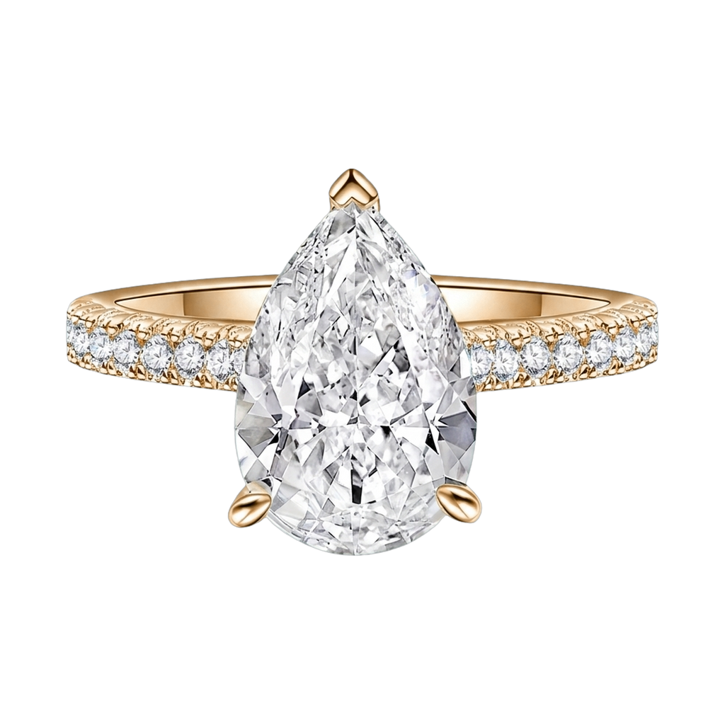 Pear Lab-Grown Diamond Pavé Ring
