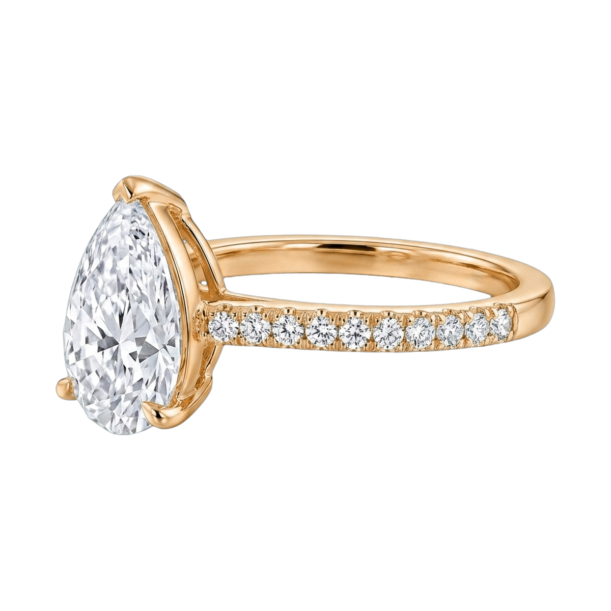 Pear Lab-Grown Diamond Pavé Ring