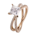 Princess Cut Lab-Grown Diamond Criss-Cross Ring