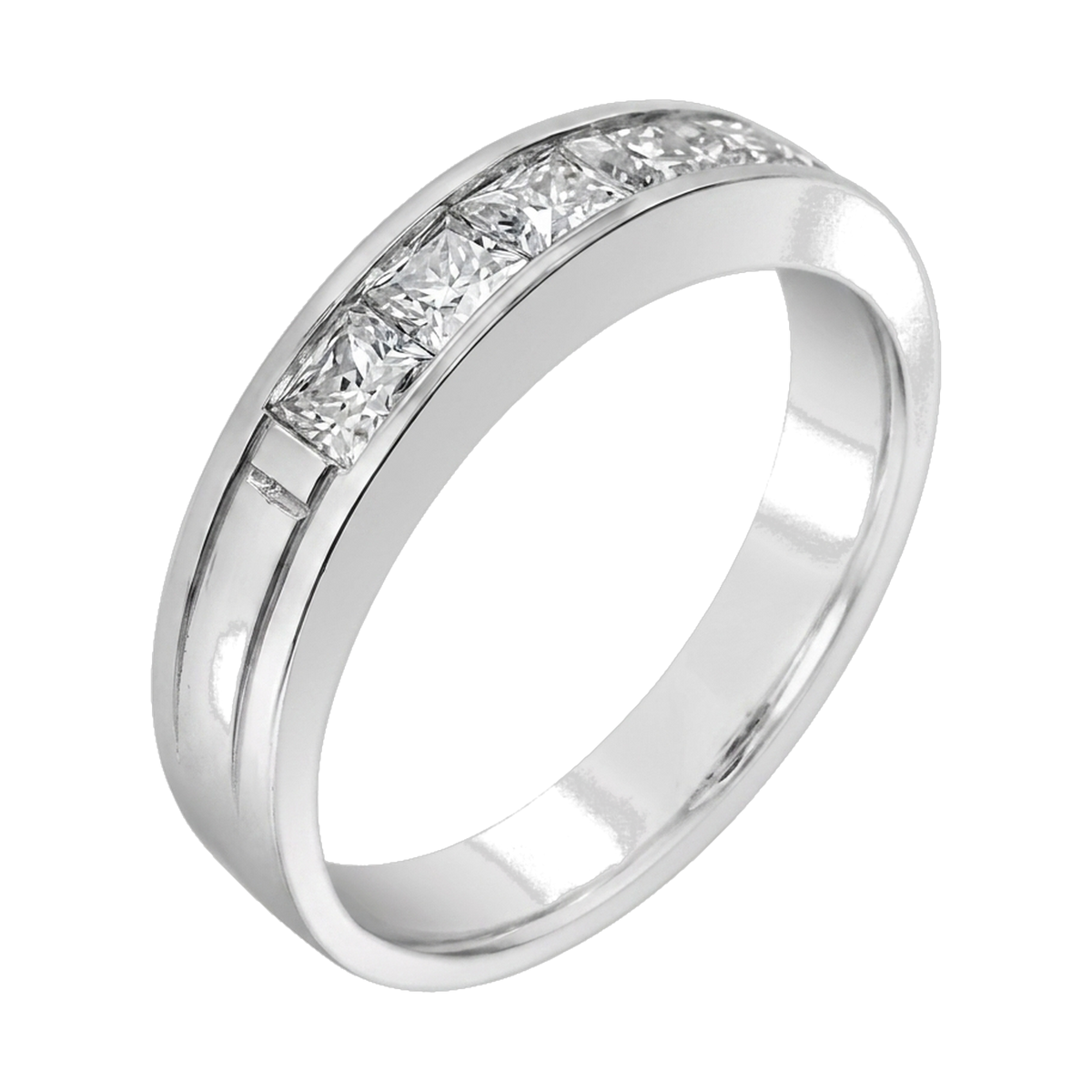 Princess-Cut Pave Eternity Ring white gold