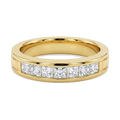 Princess-Cut Pave Eternity Ring yellow gold