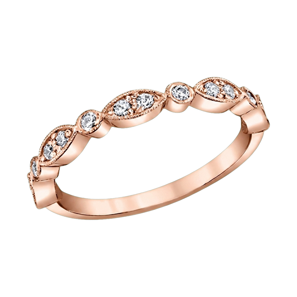 Round Lab-Grown Diamond Milgrain Stackable Band
