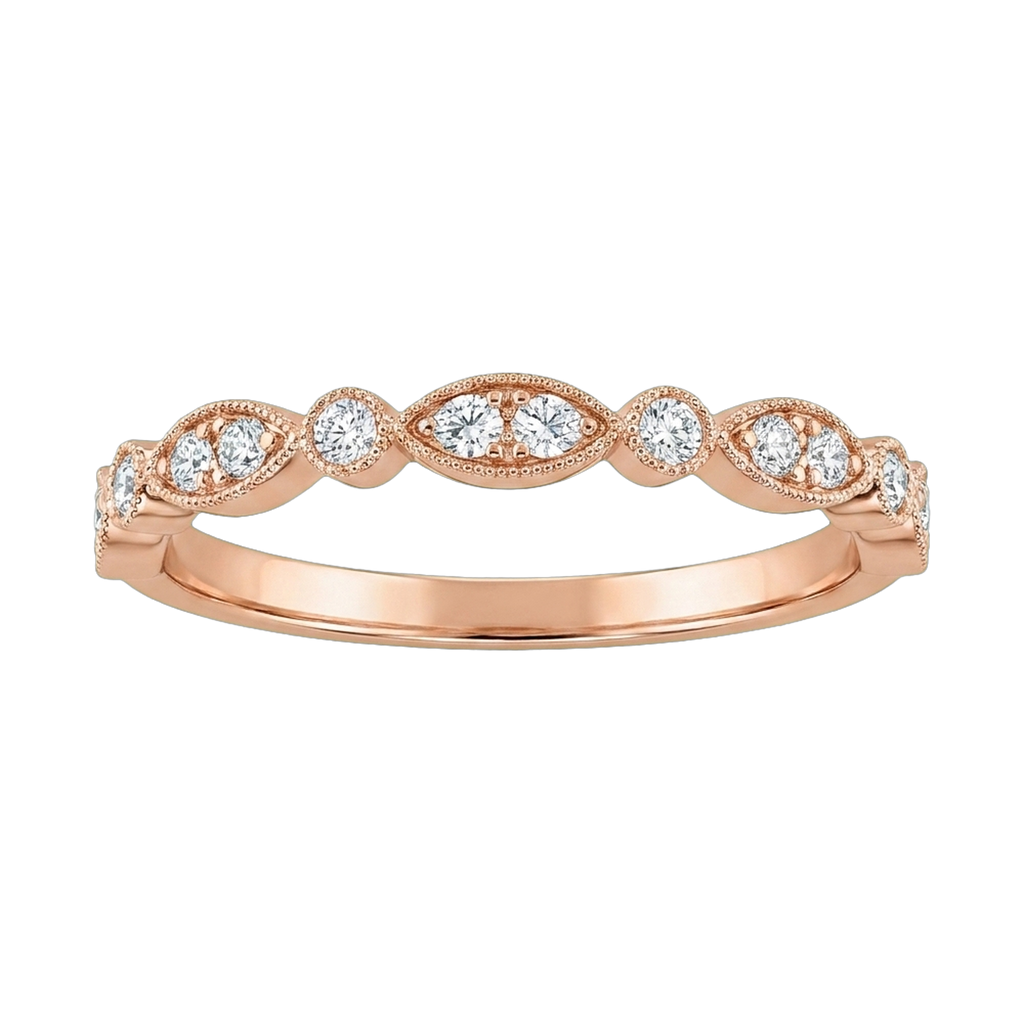 Round Lab-Grown Diamond Milgrain Stackable Band
