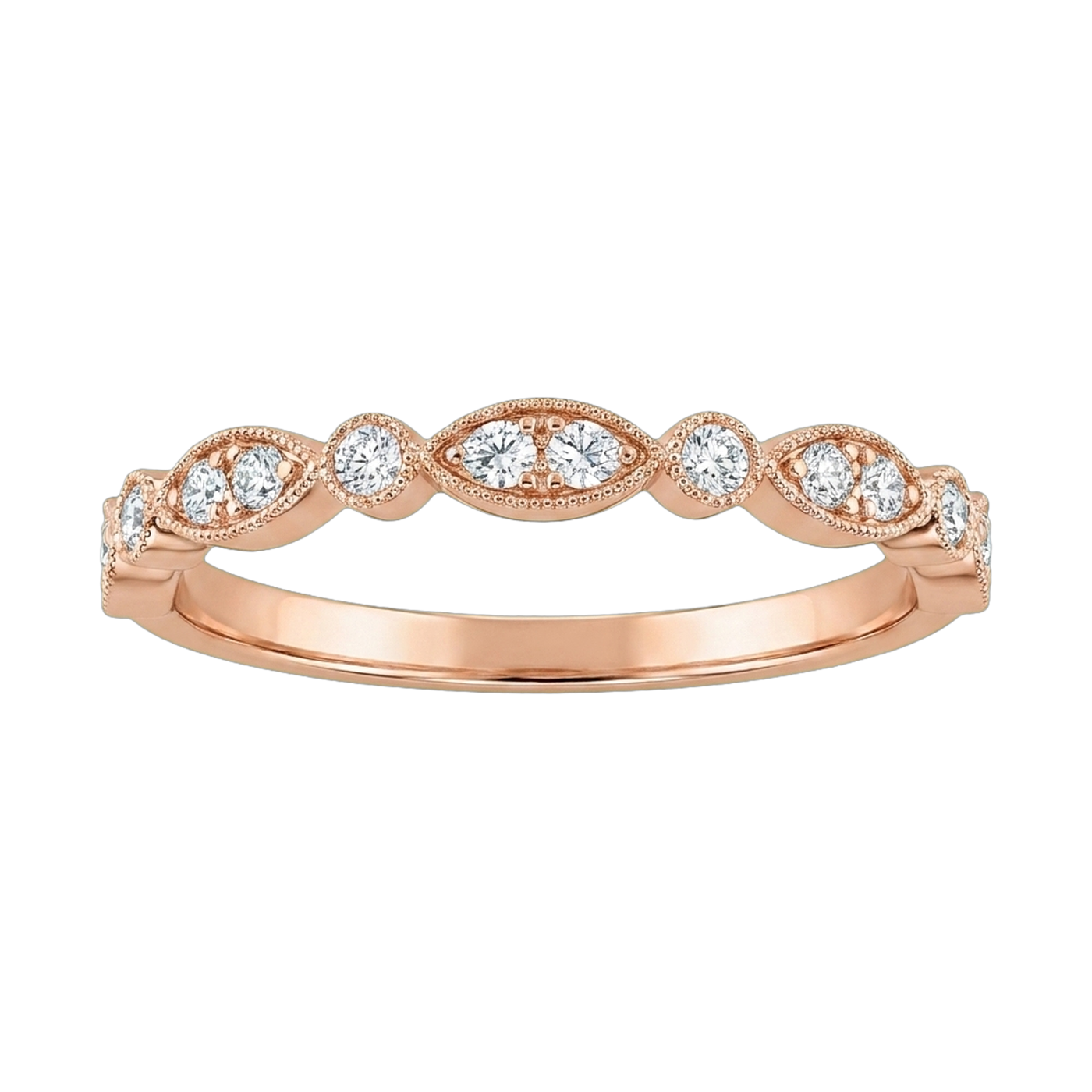 Round Lab-Grown Diamond Milgrain Stackable Band