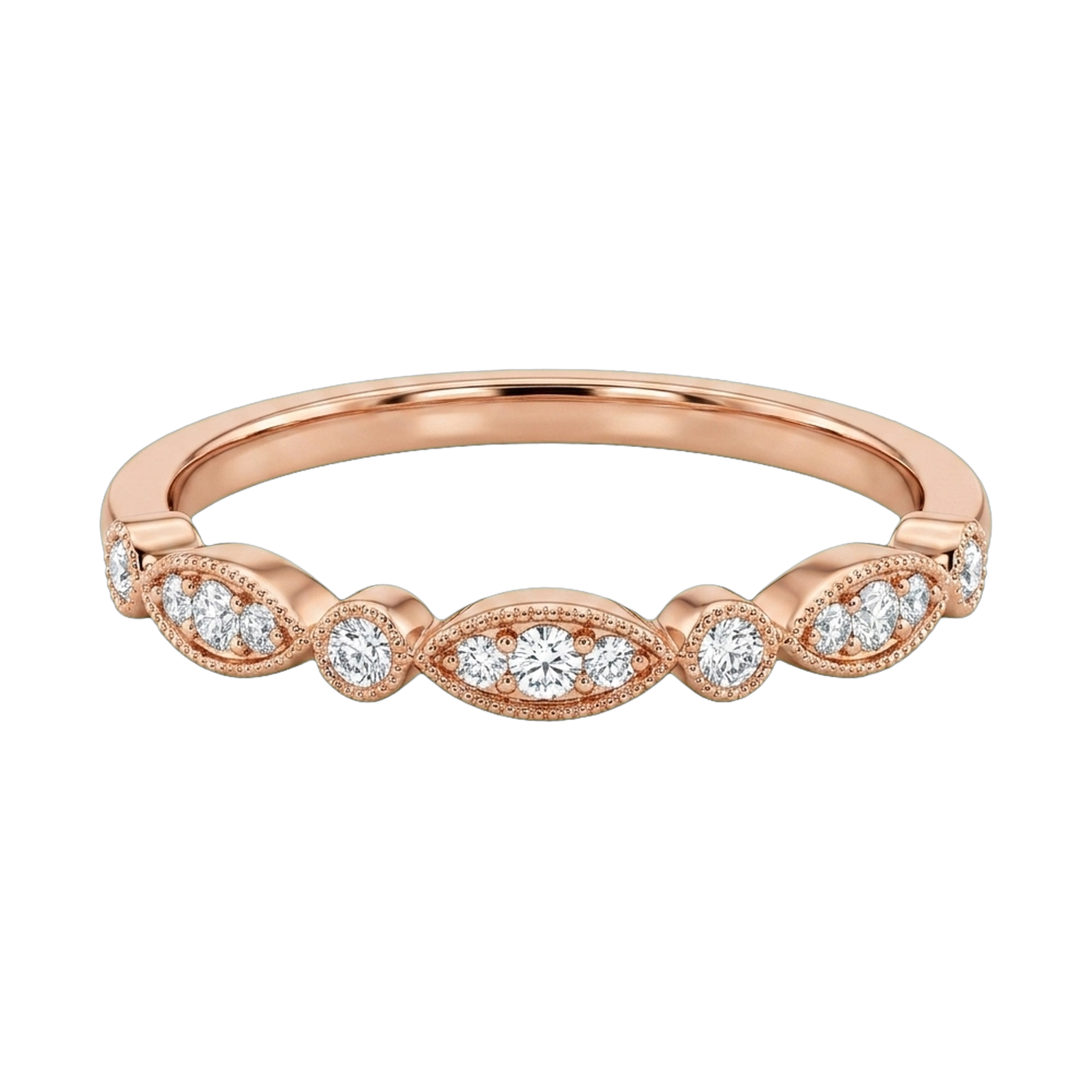 Round Lab-Grown Diamond Milgrain Stackable Band